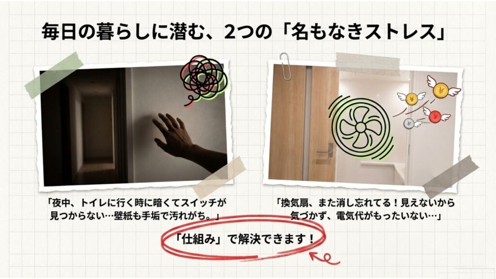 ほたるスイッチとパイロットスイッチの違いと使い分け。リノベ提案で施主満足度をアップ